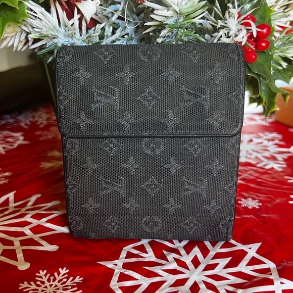 Louis Vuitton BLACK/GRAY MINI LIN TRIFOLD WALLET